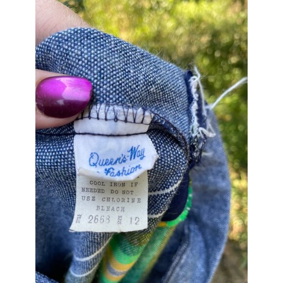 Vintage 1970's Rainbow Chevron Skirt Boho HIppy Size Small - Picture 7 of 15